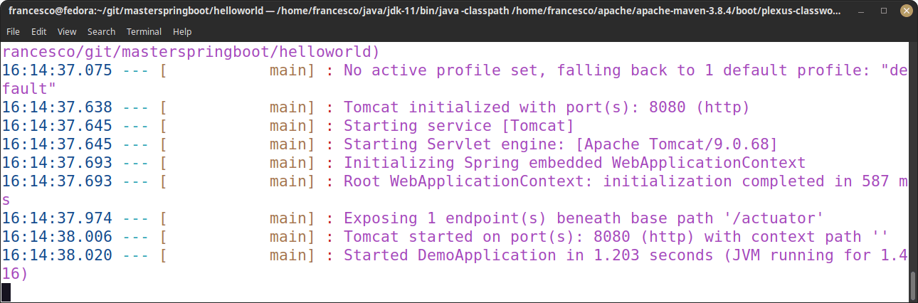 spring boot console logs configure