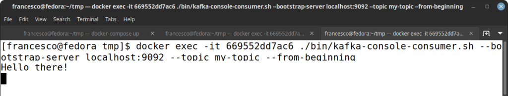 kafka consume topic docker container image