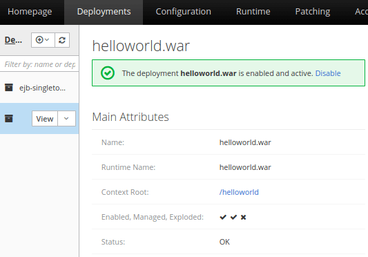 check application status jboss