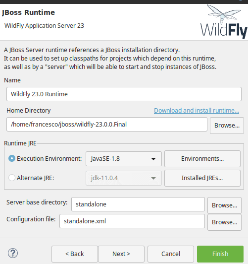 Deploying applications to WildFly from Eclipse