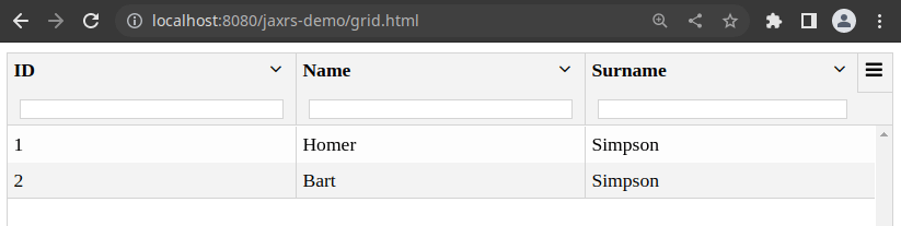 UI Grid Angular JS Java