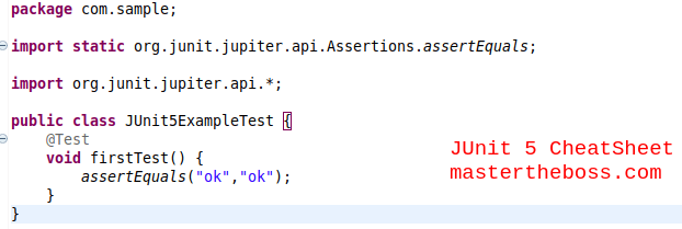 junit cheatsheet