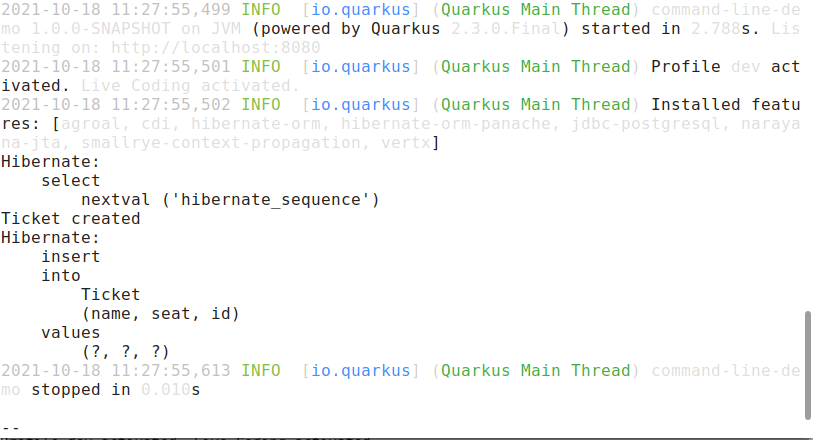 quarkus command mode tutorial