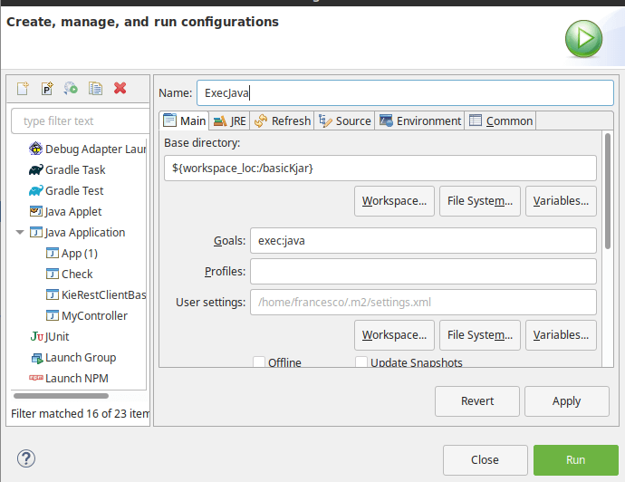 maven exec java class