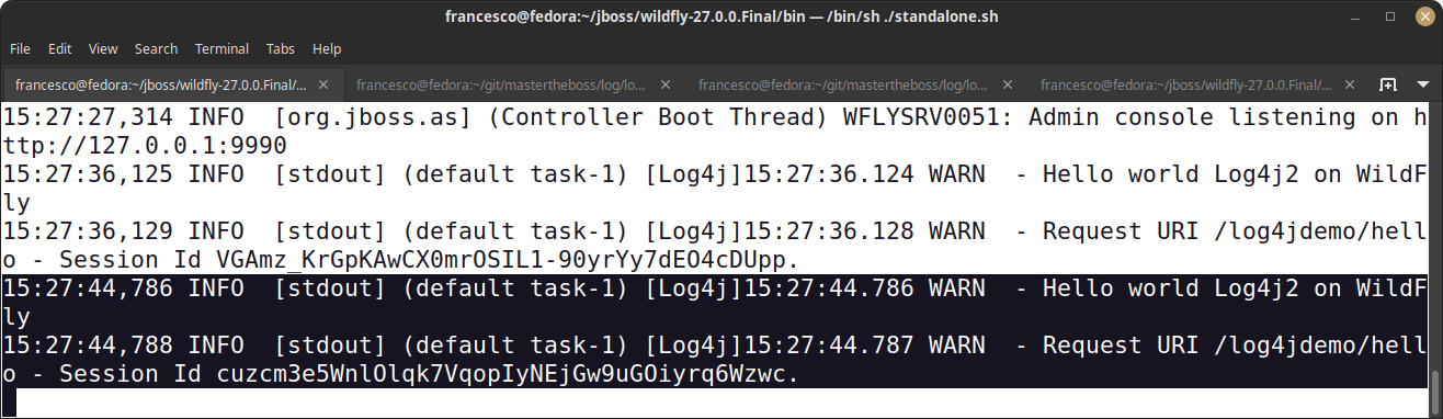 jboss wildfly log4j2 tutorial