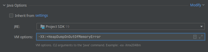 java HeapDumpOnOutOfMemoryError