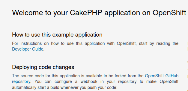 openshift cakephp step-by-step tutorial