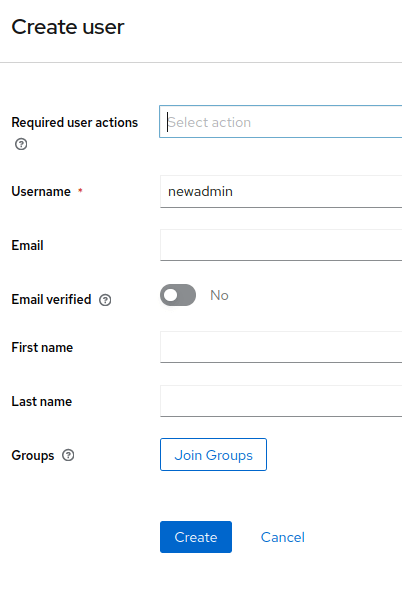 keycloak admin user
