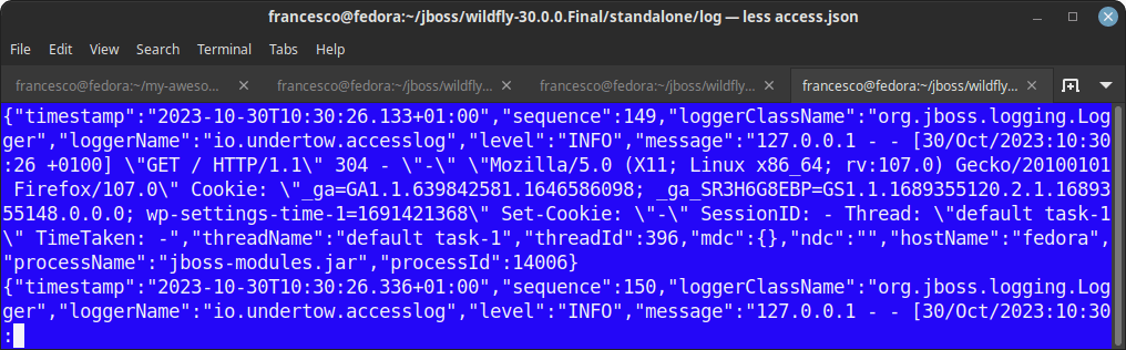 wildfly access logs configuration step-by-step