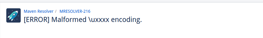 Malformed \uxxxx encoding