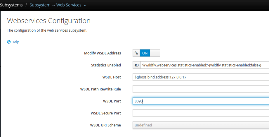 wildfly webservices change port