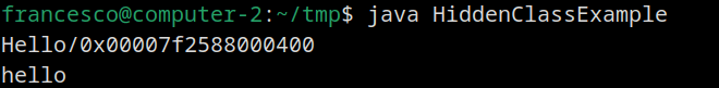 java hidden class example